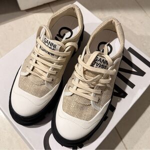 Ganni Beige and Black Women's Sneakers
